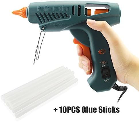 GEEKPRO 100W Hot Glue Gun With 10 pcs Melt Glue Sticks High Temperature Melting Craft Glue Gun Kit Flexible Trigger for DIY Small Craft Projects &amp; Package and Quick Repairs in Home &amp; Office