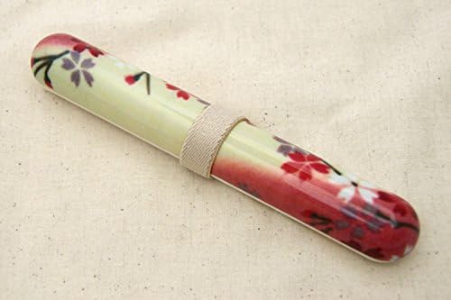 Japanese Pattern cloth sticking chopsticks , chopstick case set Sakura Pink