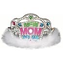 Amscan Delightful New Mom to Be Tiara Baby Shower Party Novelty Favors, 3-1/2 x 4-1/2", Silver/White
