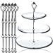 Ushoppingcart 3 Tier 1Set Romance Crown Golden/Silver Cupcake or Cake Stand Cake Holder Anchor Hardware Kit Centre Handle Fittings for Birthday Party,Wedding (Silver)