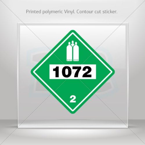 Decals Stickers Hazard Classification Class 2 Gases: Oxygen Non-Flammable Gas 1072 0500 X8827