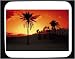 Decorated Mouse Pad with nobody, red, trees, oasis, outside, evening, dusk, Africa, Tunisia, Sahara, palm trees, copy space, sunset, outdoors, palms, scenic, sky, desert, silhouette, nature, landscape