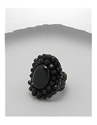 Cotton Waxed Thread Onyx Ring