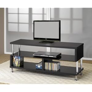Tv Stand Black Chrome Coaster