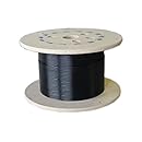 Loos Stainless Steel 302/304 Wire Rope, Vinyl Coated, 7x7 Strand Core, Black, 1/16" Bare OD, 1/8" Coated OD, 50' Length, 480 lbs Breaking Strength