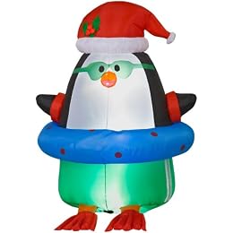 Lighted Airblown Beach Penguin - 8'