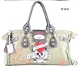 ED HARDY DIDDY LOVE KILLS TOTE KHAKI HANDBAG RHINESTONE