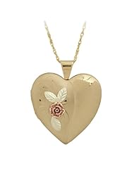 Black Hills Gold by Coleman Gold Heart Locket with Rose