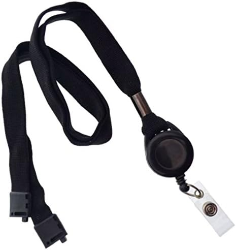 Breakaway Lanyard and Retractable Badge Reel - Black