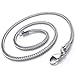 3.2mm KONOV Silver Stainless Steel Mens Necklace Chain 18-32