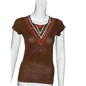 CHAN LUU Tea Berry Beaded Sequin Top
