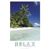 Relax (Beach, Quote) Art Poster Print