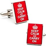 World War II Poster Keep Calm and Carry On Cufflinks Cuff Links
