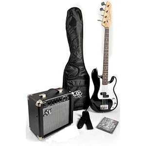 Ursa 1 JR RN PK BK Black Bass Guitar Package w/Amp and DVD