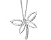 Diamond Dragonfly Pendant with Chain in White Gold