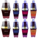 2 Sets (2 Black / 2 Cyan / 2 Magenta / 2 Yellow) - MFC210C, MFC215C, MFC410N, MFC420CN, MFC425CN, MFC620CN, MFC640CW, MFC820CW, MFC3240C, MFC3340, MFC5440CN, MFC5840CN - DCP110C, DCP115C, DCP117C, DCP120C, DCP310CN, DCP315CN, DCP340CW Compatibles LC900 by GFS