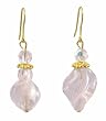Earrings - E33 - Murano Style Glass - Twist ~ Pink