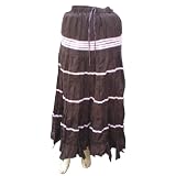 Handmade Cotton Skirts With Adustable Doori, Inside Lining And Strips (Free Shipping) Skrt0008r