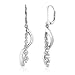 Trendy Classic: Sterling Silver Designer Inspired Journey Style Lever back Earrings with CZ Diamonds