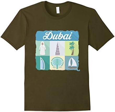 Men's Dubai T Shirt Journeys Travel Shirt Dubai Visit Large Olive