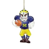 Michigan Wolverines NCAA Acrylic Football Player Ornament (3.5)
