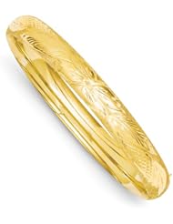 14k Gold 5/16 Laser Cut Bangle Bracelet