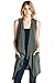 12 Ami Knit Drape Front Long Pocket Vest - Made in USA