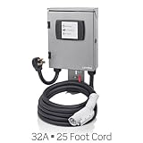 Evr-Green 320 Level 2, 32A, 240V Electric Vehicle Charging Station, 7.7kW output, cord-connected, 25' charge connector cord. EVB32-5ML