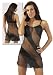 Gewagtes Wetlook Mini-Kleid schwarz-transparent