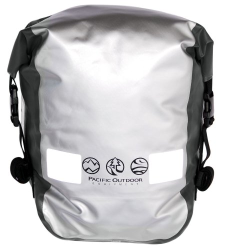 Pacific Outdoor Equipment Small Pannier (Single) (Black/Chrome, 16 x 10 x 7- Inch)