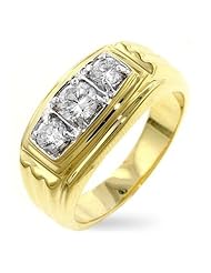 Gold Triplet CZ Ring