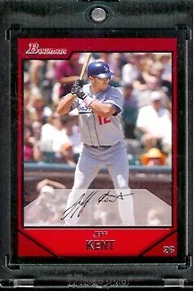 2007 Bowman Jeff Kent Los Angeles Dodgers #147 - Mint Condition Baseball Card - In Protective Display Case !