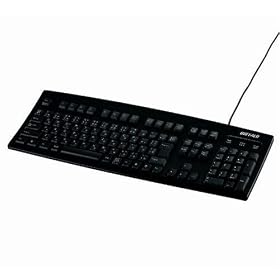 �o�b�t�@���[�R�N���T�v���C BUFFALO �t���L�[�{�[�h USB�ڑ� ���{��109�L�[ �u���b�N BSKBU01BK