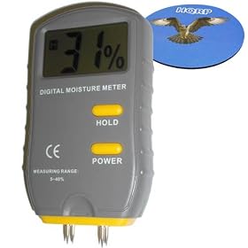 HQRP 4-broche humidim�tre pour bois, materiaux de construction et outil d'inspection domestique avec sous-verre HQRP