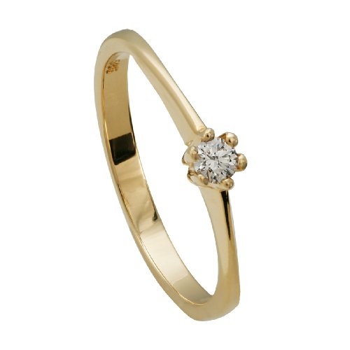 Bella Donna Damenring 585/000 Gelbgold 1 Brillant 0,10ct. Wei&szlig; Lupenrein Ringgr&ouml;&szlig;e 60 9013 Preisvergleich