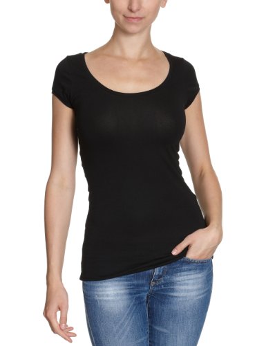 VILA CLOTHES Damen T-Shirt 40000727, Gr. 34/36 (XS/S), Schwarz (BLACK) Preisvergleich