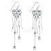 EXP Sterling Silver Sky Blue Topaz Heart Dangle Earrings with Hanging Pendants