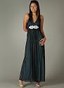 Sheer Rhinestone Link Tie Back Halter Dress for Bridesmaid Formal Prom