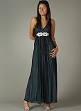 Sheer Rhinestone Link Tie Back Halter Dress for Bridesmaid Formal Prom