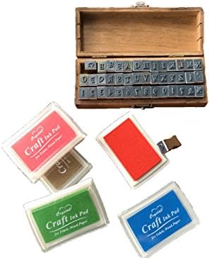 Lsunshine Wooden Rubber Alphabet Stamp Set for Kids