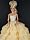 Soft Yellow Long Gown with Layers of Ruffle Details Made to Fit the Barbie Doll