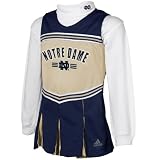 NCAA adidas Notre Dame Fighting Irish Youth Navy Blue-Gold 2-Piece Turtleneck Cheer Dress (X-Large)