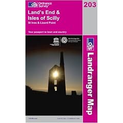 Land's End and Isles of Scilly, St.Ives and Lizard Point (OS Landranger Map)