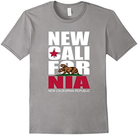 Men's New california republic flag T Shirt Medium Slate