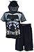 DC Comics Big Boys' Black Batman with Hooded Cape Short Pajamas
