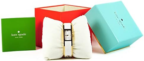 New in Box with Tag Kate Spade New York Carousel Bangle Watch Bracelet - White Enamel and Gold Plated Metal with " Creme De La Creme" Engraved Inside