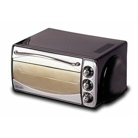DeLonghi RO191 Electric Table Top Fan Oven Black with Silver Front