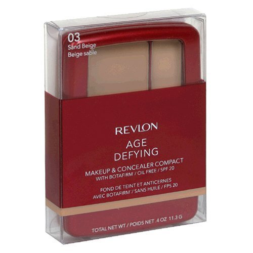 Revlon Age Defying Makeup and Concealer Compact with Botafirm, SPF 20, Sand Beige 03, 0.4 Ounce (Pack of 2)
