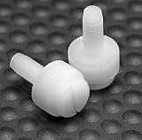 Nylon Knurled Head Slotted Thumb Screws White #6-32