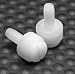 Nylon Knurled Head Slotted Thumb Screws White #1/4-20